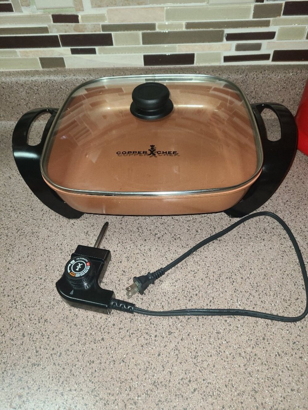 Copper Chef Electric Skillet Buffet Server 12”x12” Works Great CM-813